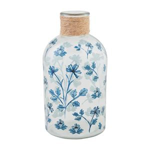 Glass Blue Floral Vases