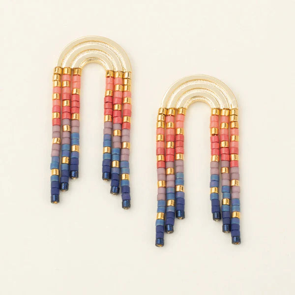 Chromacolor Miyuki Rainbow Fringe Earrings