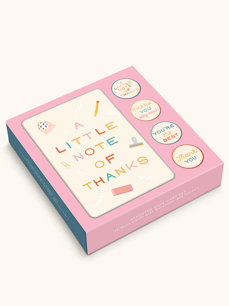 Tiny Treasures Thank You Note Card Set w/Stickers