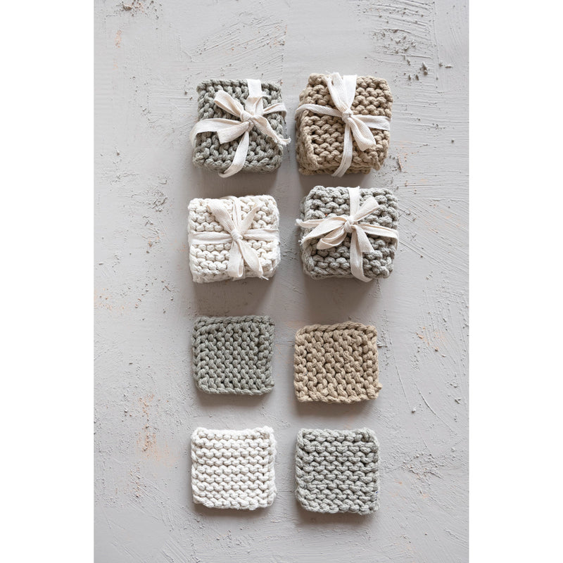 Cotton Crocheted Coasters - Square