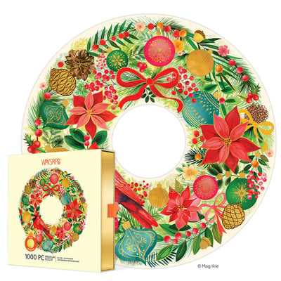 Holiday Ornament Wreath 1000 Piece Puzzle