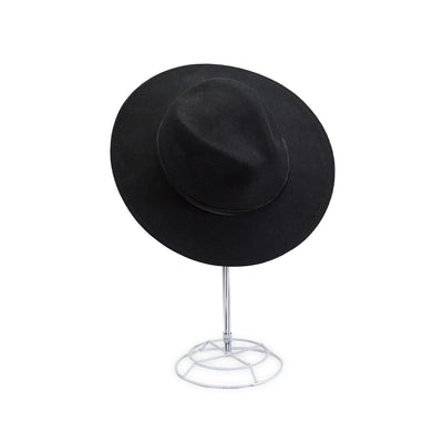Wool Hat with Narrow Vegan Leather Trim