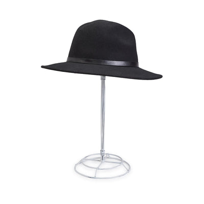 Wool Hat with Narrow Vegan Leather Trim