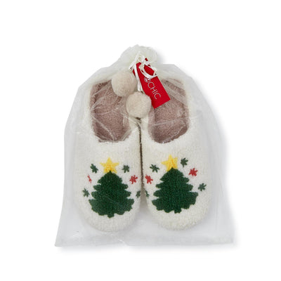 Tree Icon Plush Slippers