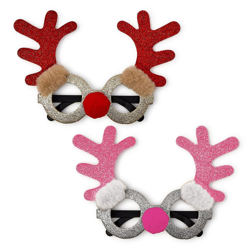 Glitter Antler Novelty Glasses