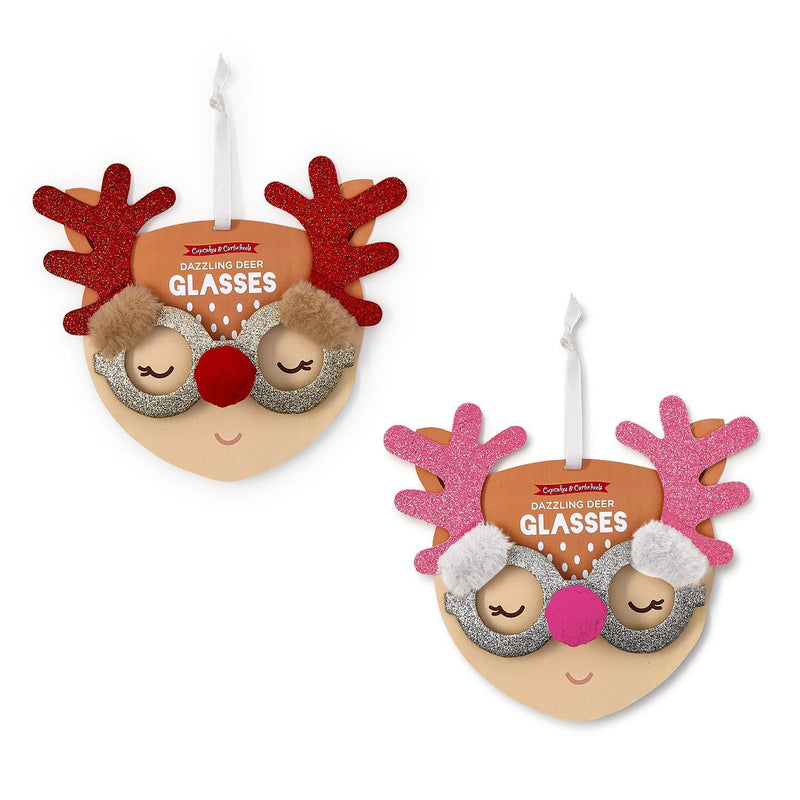 Glitter Antler Novelty Glasses