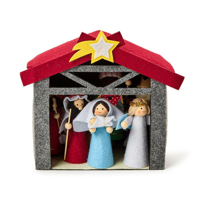Handcrafted Felt Nativity 10 Pc Set
