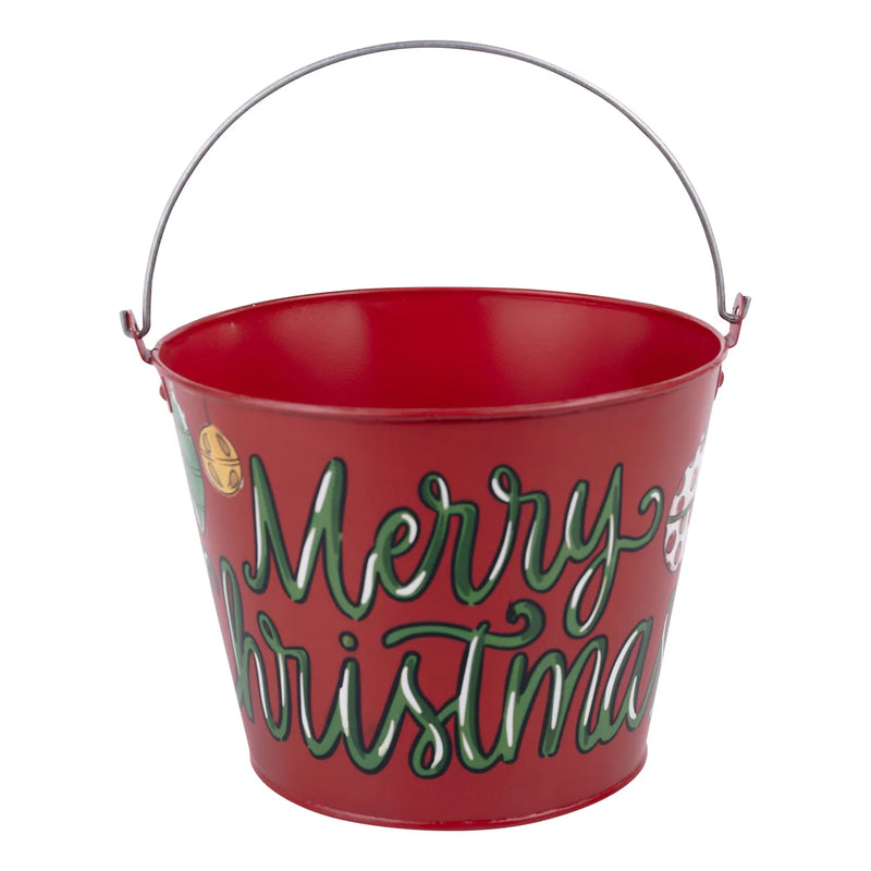 Classic Merry Christmas Pail