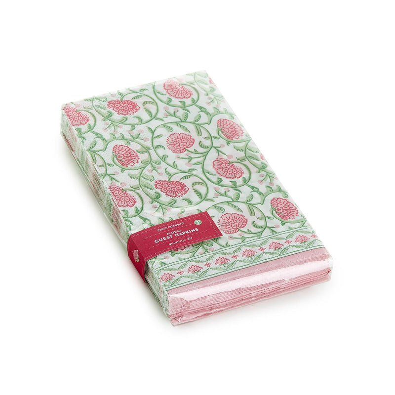 Floral Block Print Paper Dinner Napkin