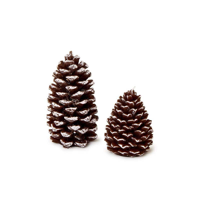 Hand painted Snowed Pinecone Candle