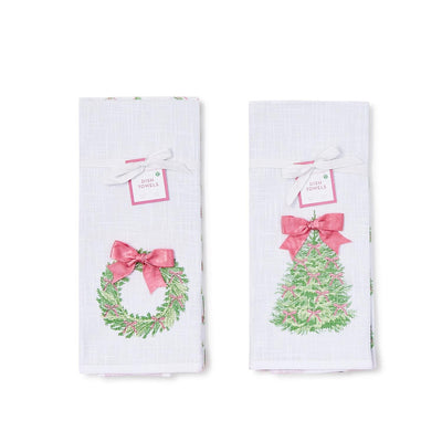 Bow-tiful Set of 2 Dish Towels with Satin Bow