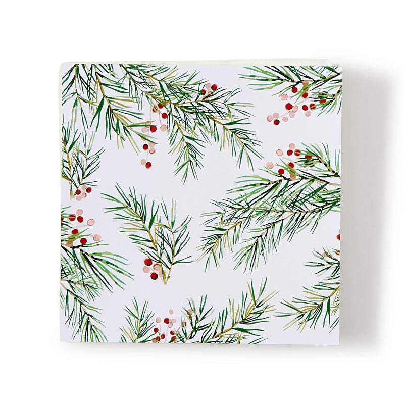 Pine Berry 3-Ply Paper Cocktail Napkins