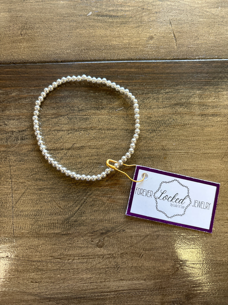 Classic Silver Beaded Bracelet