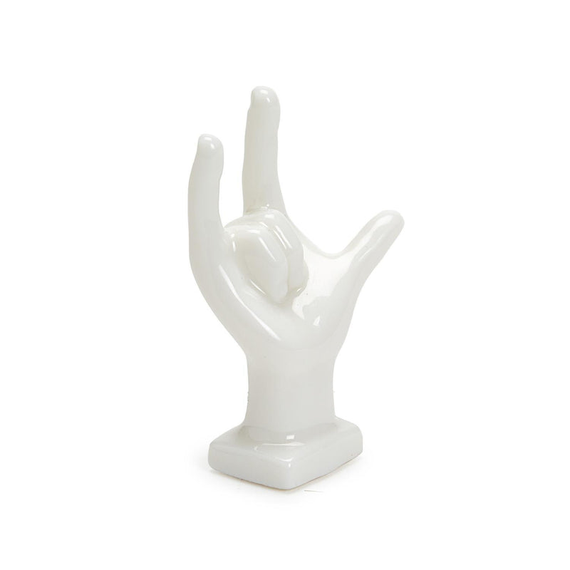 I Love You Hand Gesture Matchbox Porcelain Sculpture