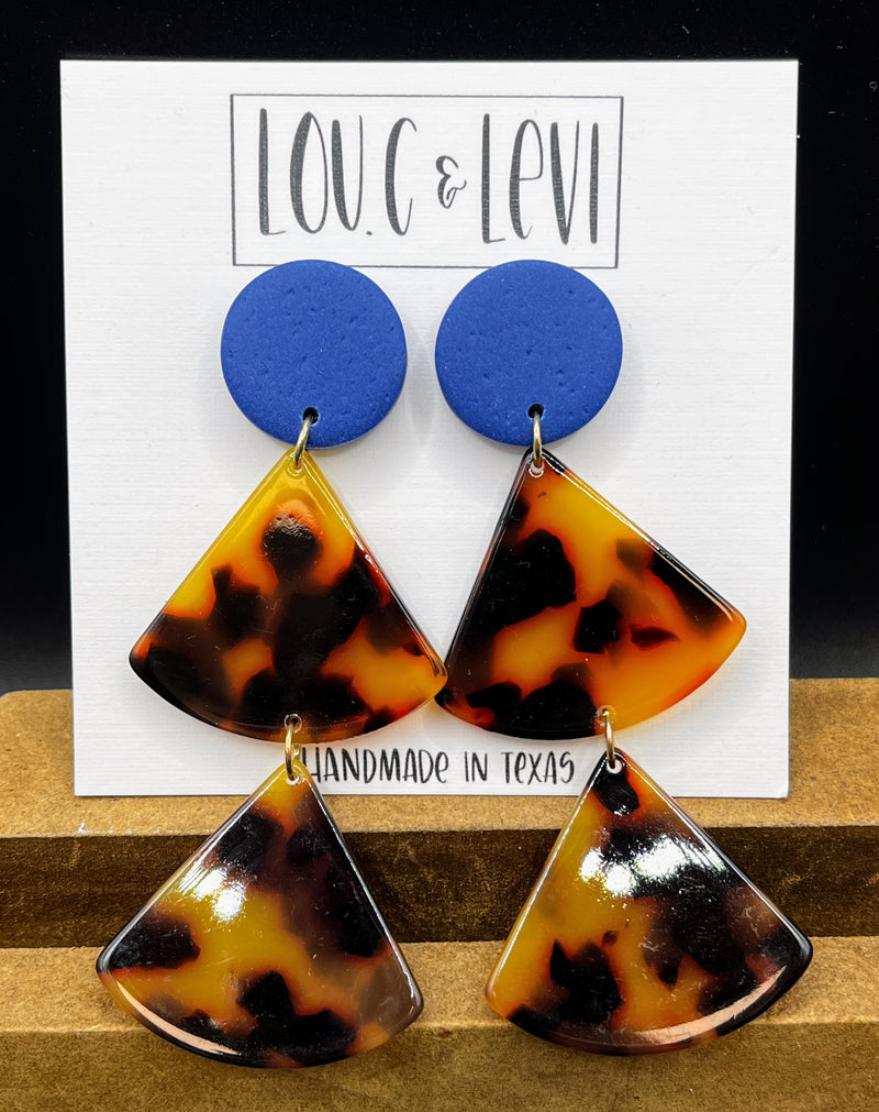 Tortoise Shell Fan Earrings