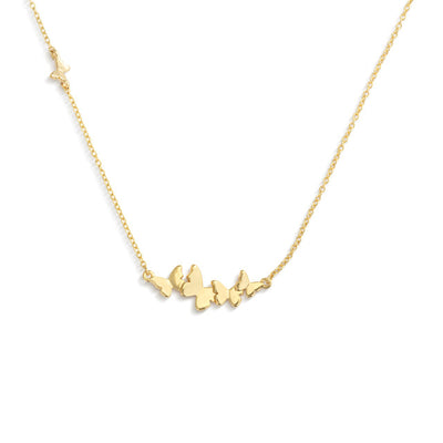 Butterfly Cluster Gold Necklace