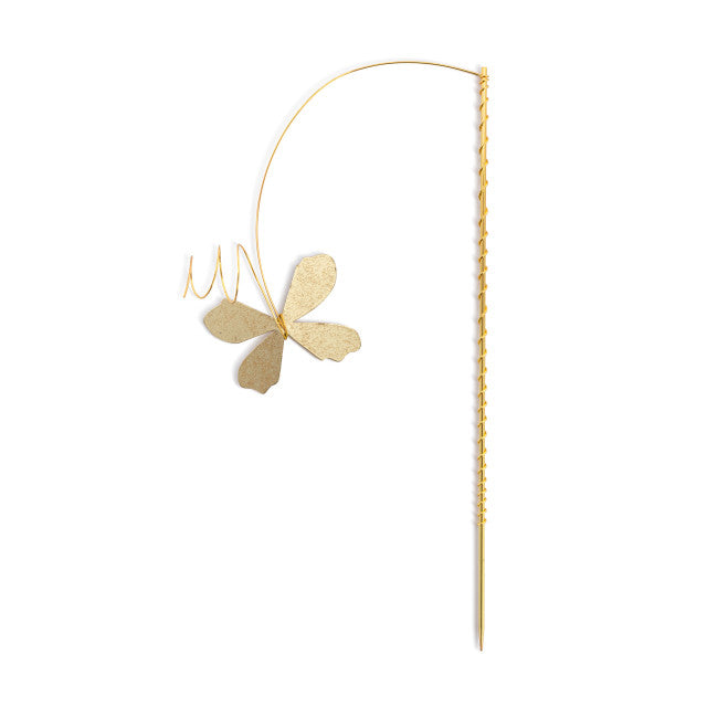 Gold Metal Butterfly Floral Pick