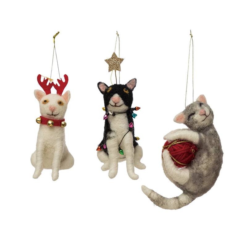 3x3 Felt Cat Ornament 