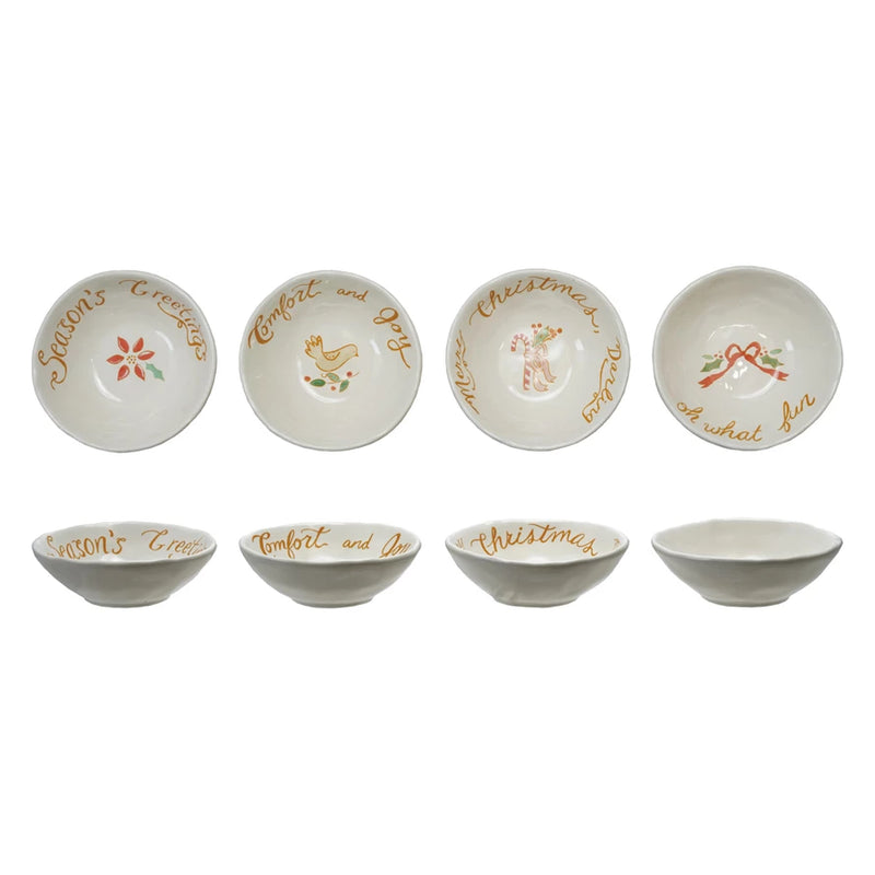 Stoneware Bowl with Holiday Saying