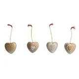 Hand-Painted Paper Mache heart Ornament