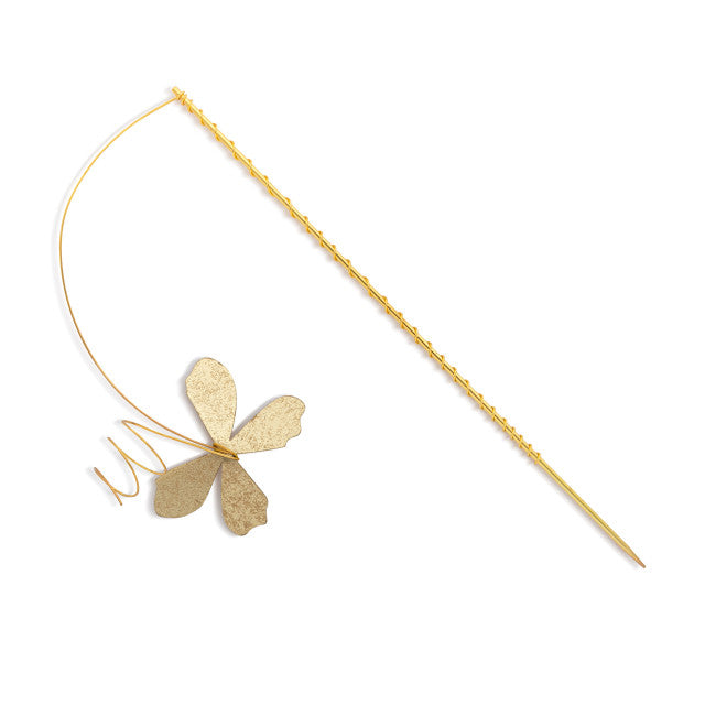 Gold Metal Butterfly Floral Pick