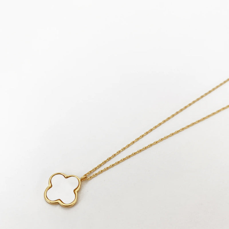 Natural Shell Flower Medallion Necklace